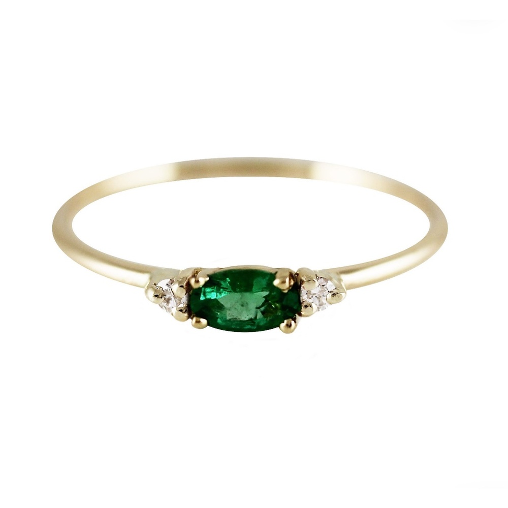 EMERALD & DIAMOND RING - NEW